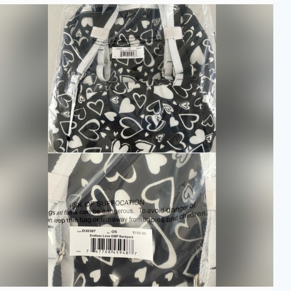 Brighton Love Heart Backpack - Black and White - Picture 6 of 8